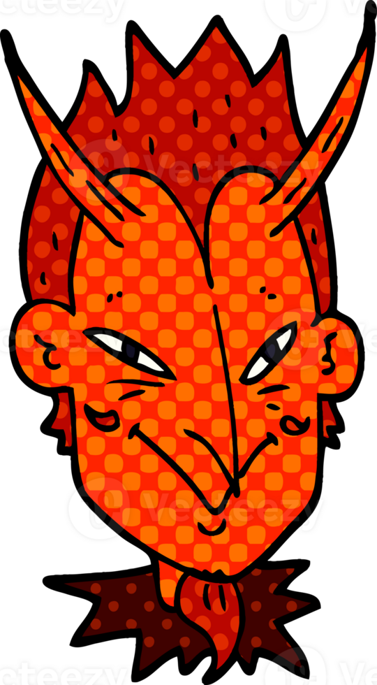 cartoon doodle devil face png