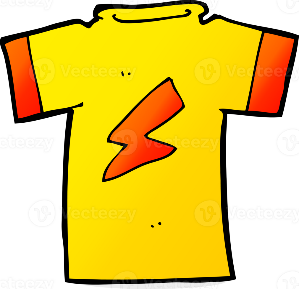 cartoon t shirt with lightning bolt png