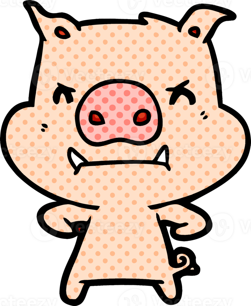 angry cartoon pig png