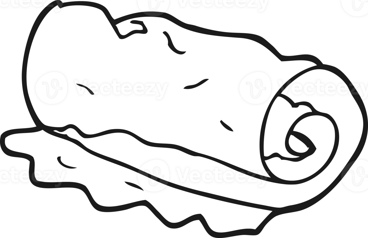 drawn black and white cartoon rolled towel png