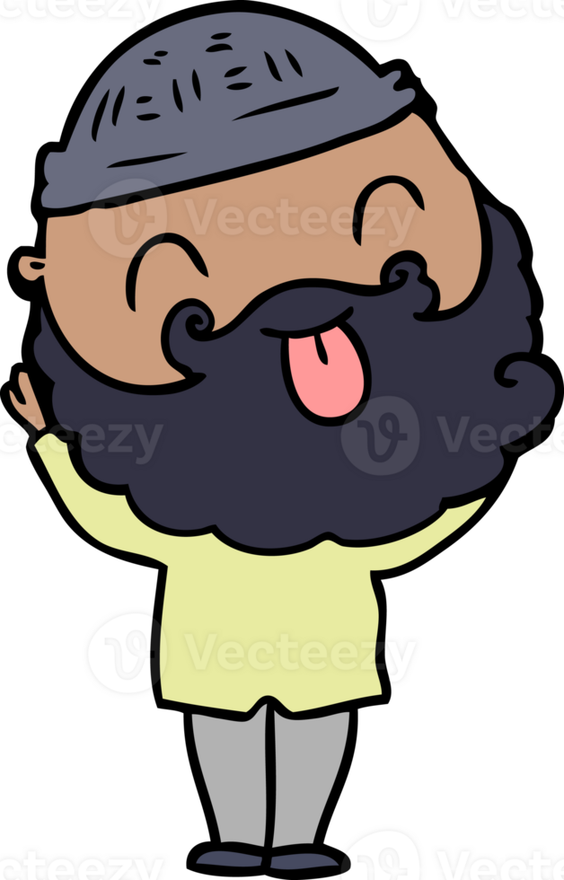 man with beard sticking out tongue png