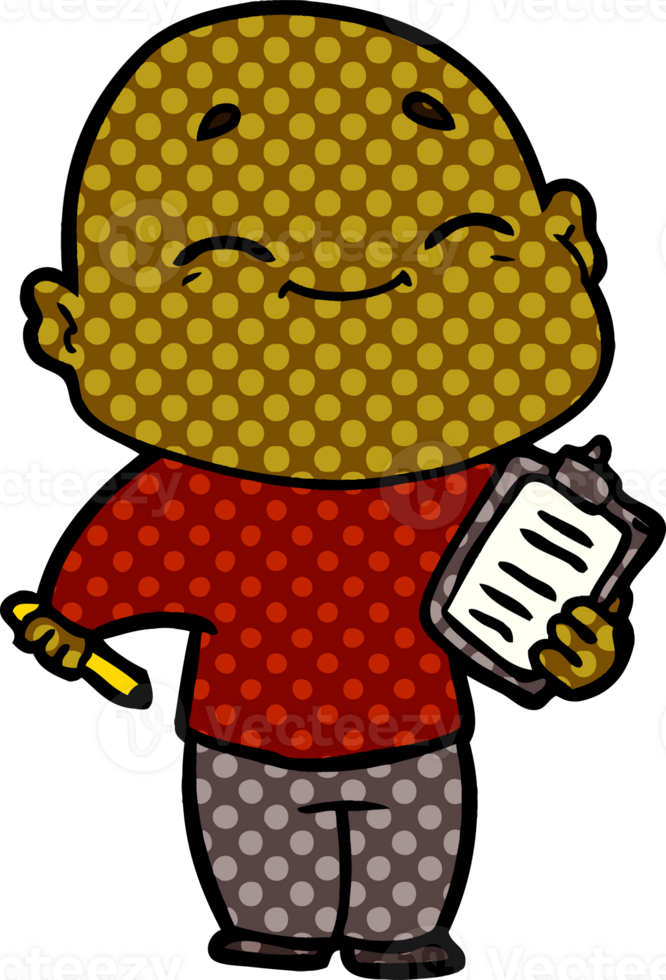 happy cartoon bald man png