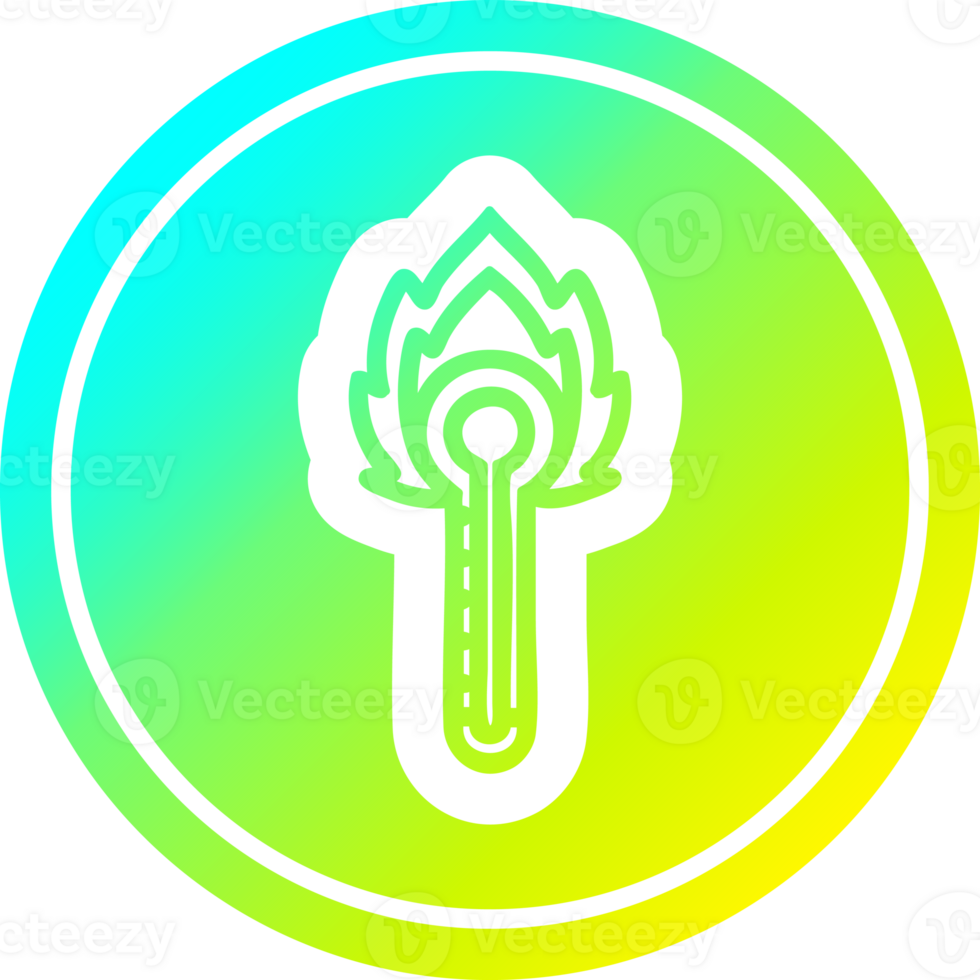 flaming thermometer circular icon with cool gradient finish png