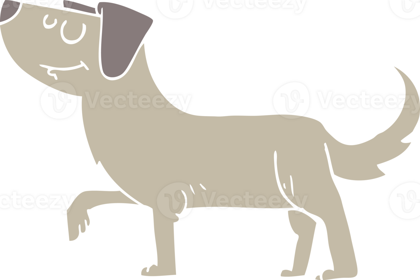 flat color illustration of dog png