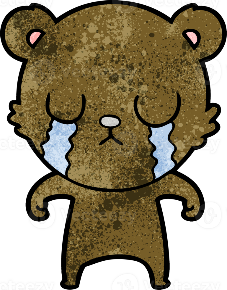 crying cartoon bear png