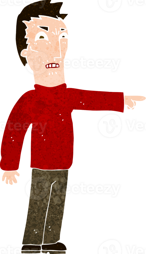 cartoon angry man pointing png