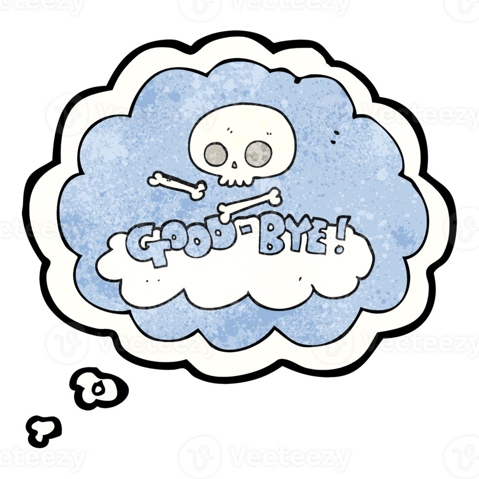 drawn thought bubble textured cartoon good-bye symbol png