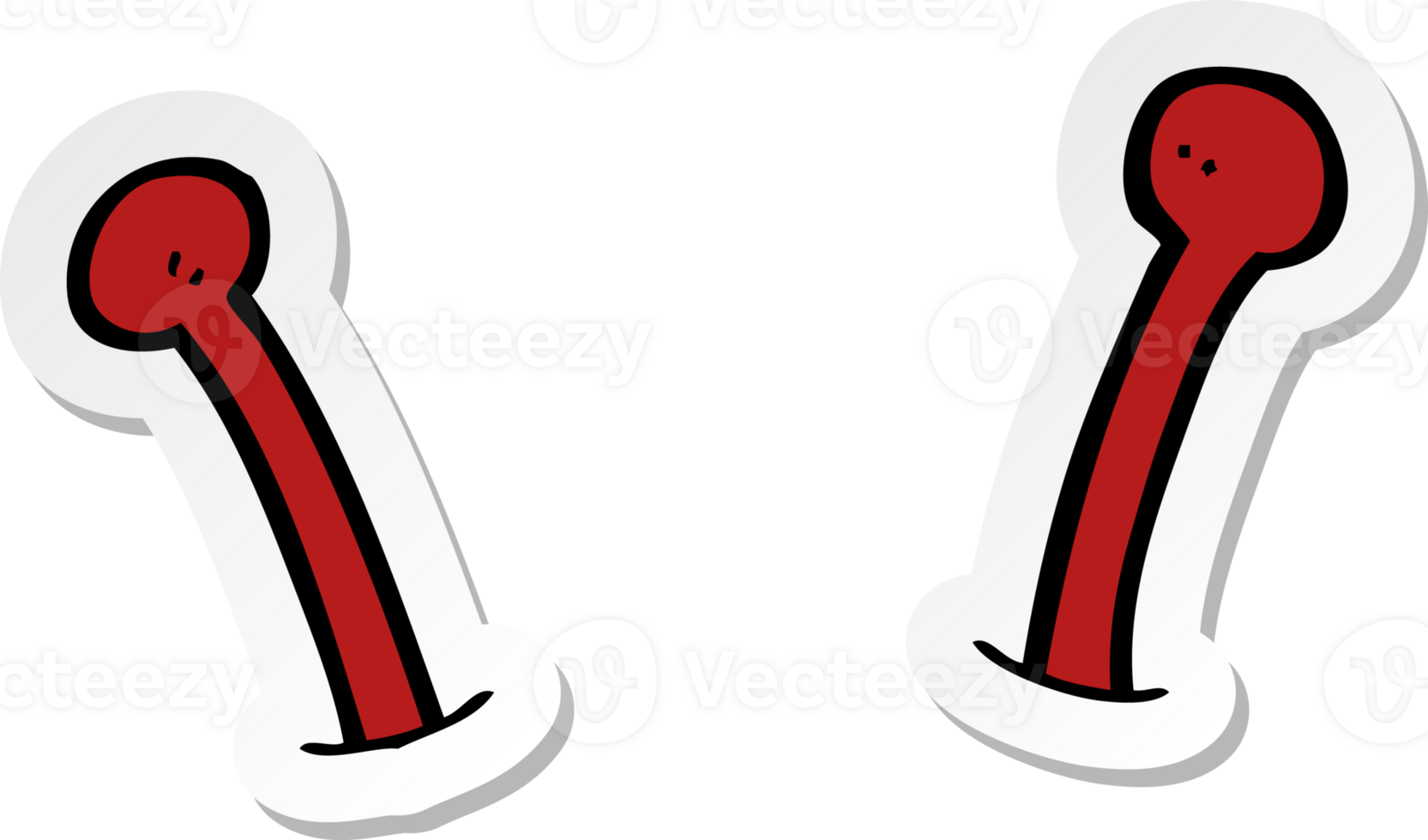 sticker of a cartoon alien antennae png