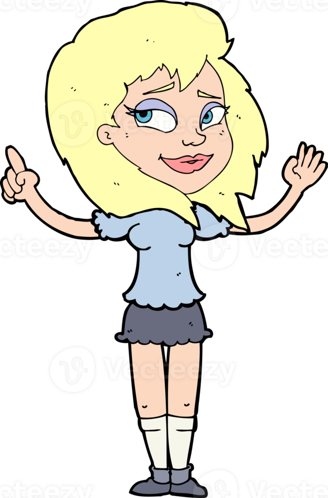 cartoon woman with idea png