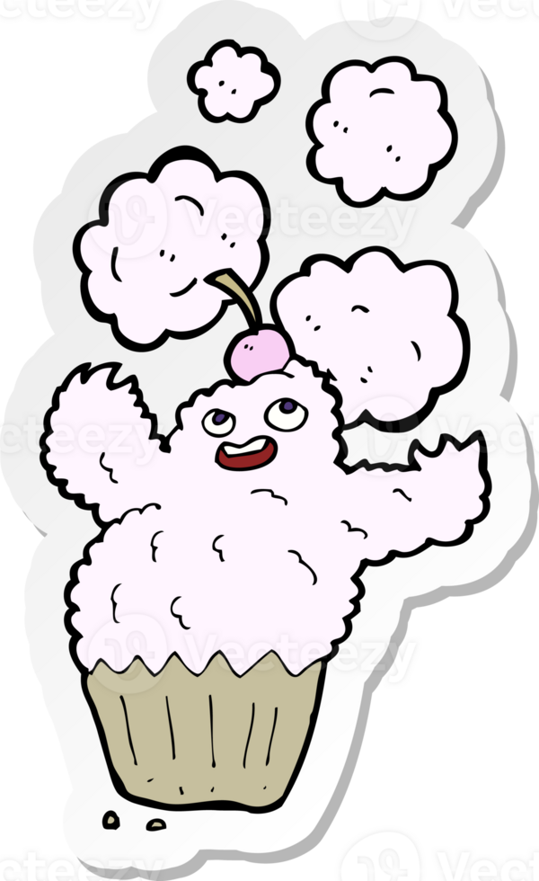 sticker of a cartoon cupcake monster png