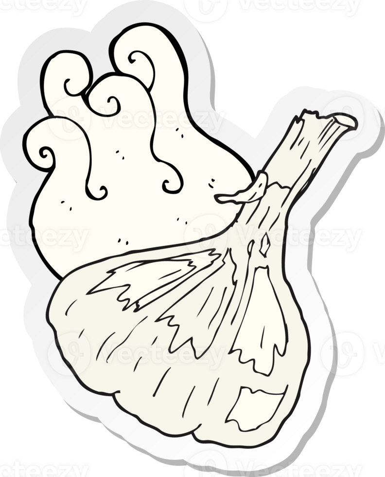 sticker of a cartoon garlic png