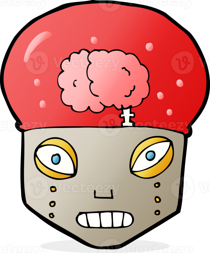 cartoon spooky robot head png