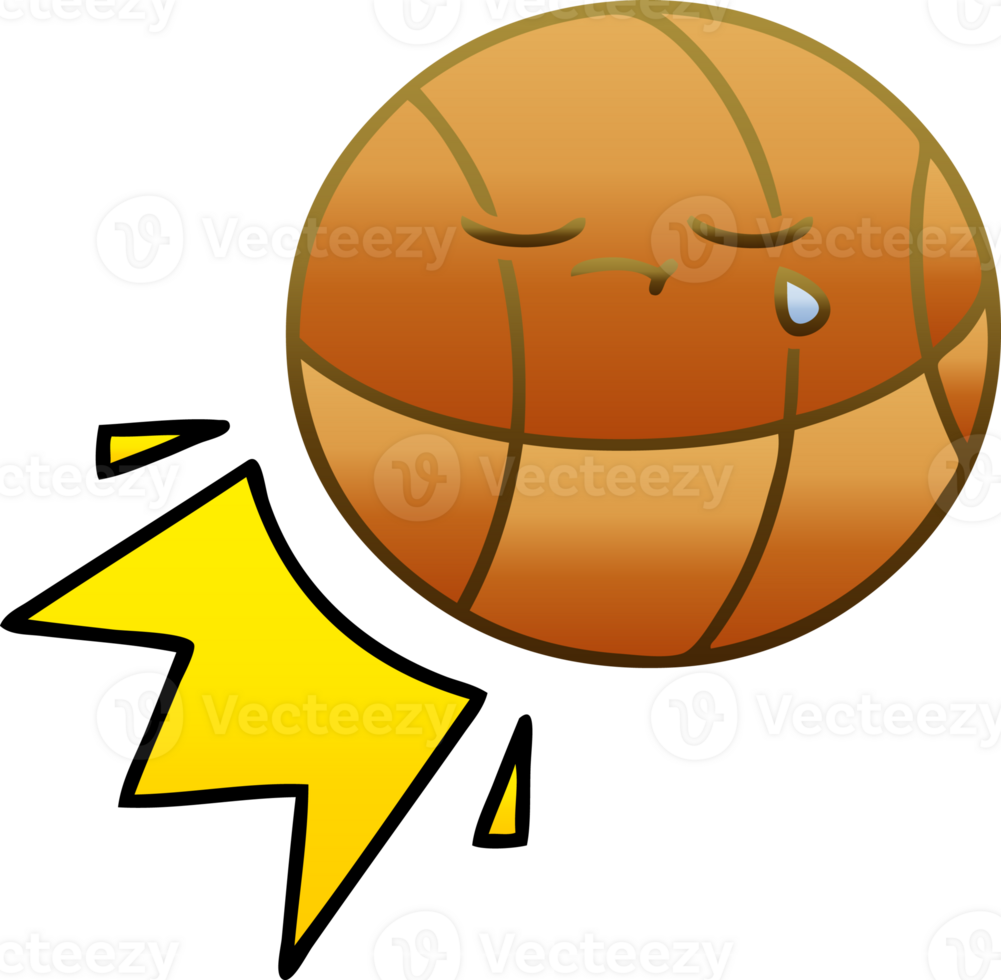 gradient shaded cartoon of a basketball png