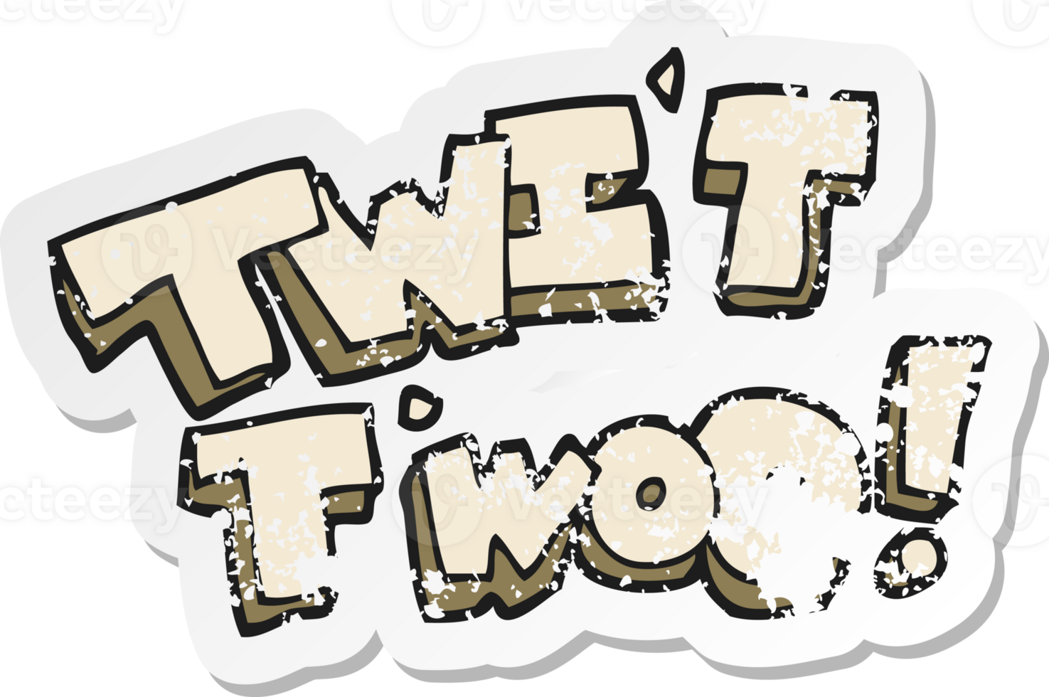 retro distressed sticker of a cartoon twit two owl call text png