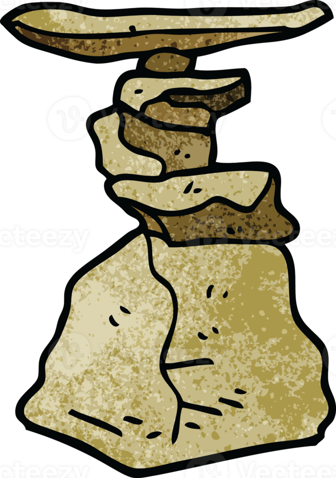 cartoon doodle stacked rocks png