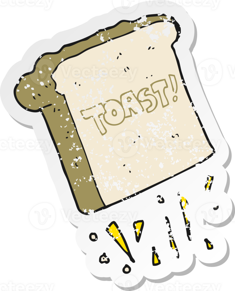 retro distressed sticker of a cartoon toast png