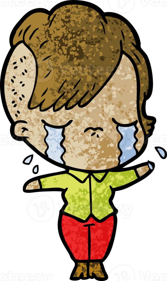 cartoon crying girl png