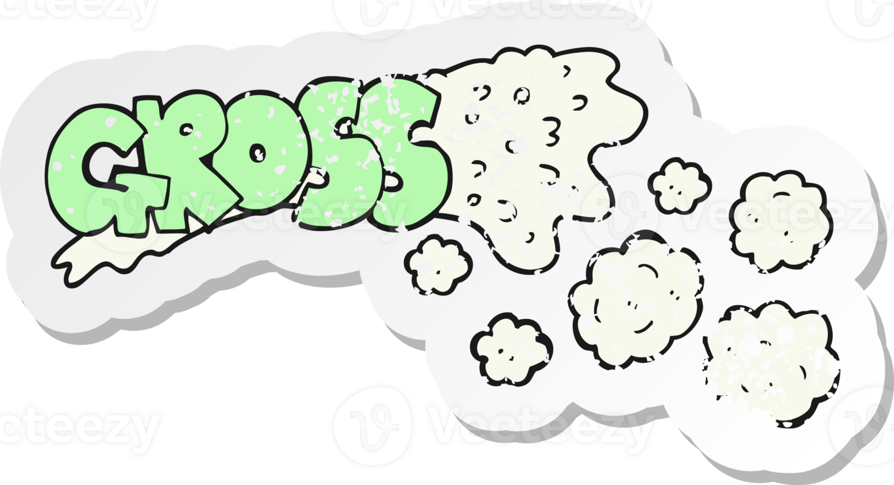 retro distressed sticker of a gross cartoon png