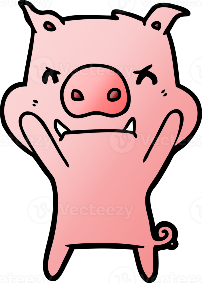 angry cartoon pig png