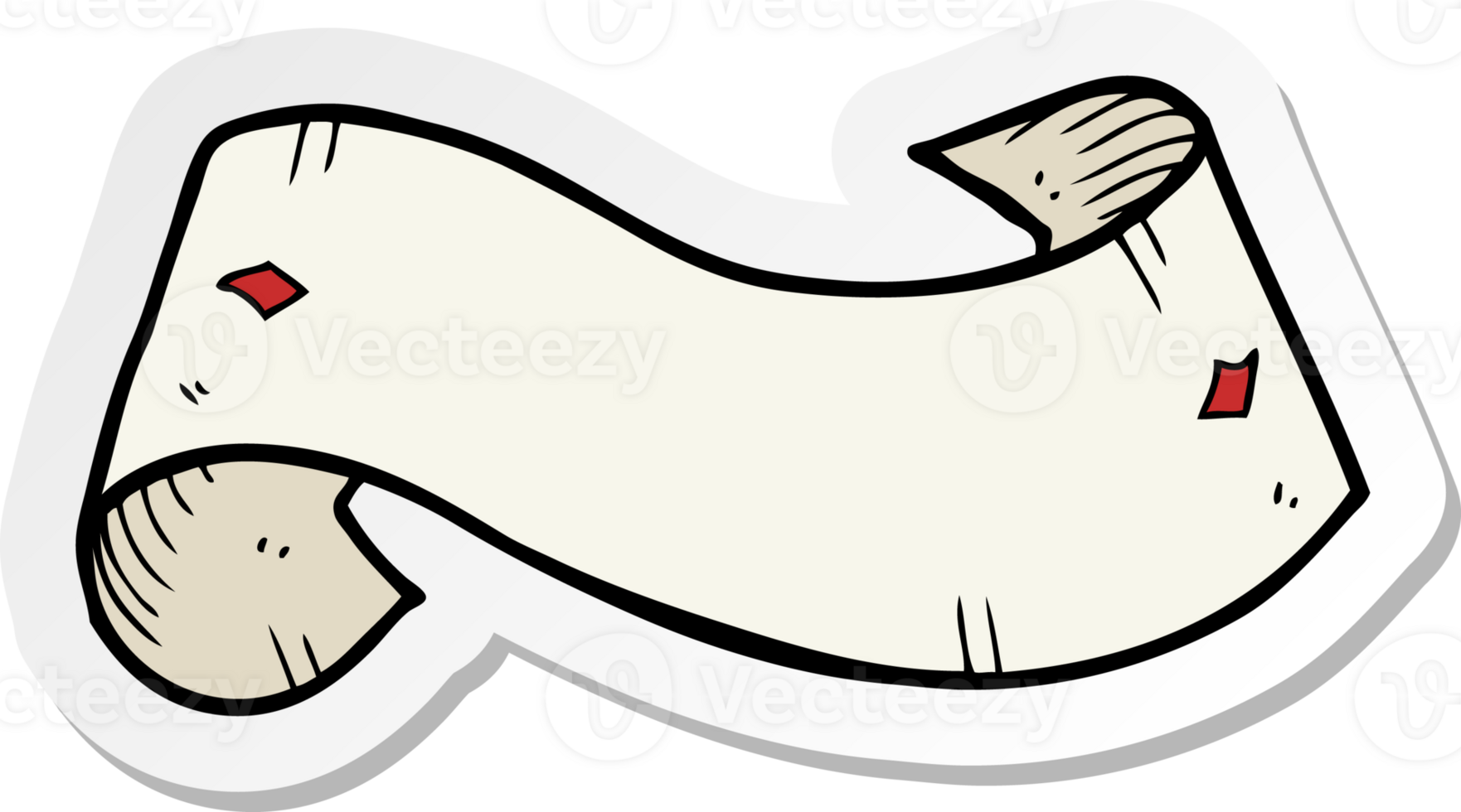 sticker of a cartoon tattoo scroll banner png