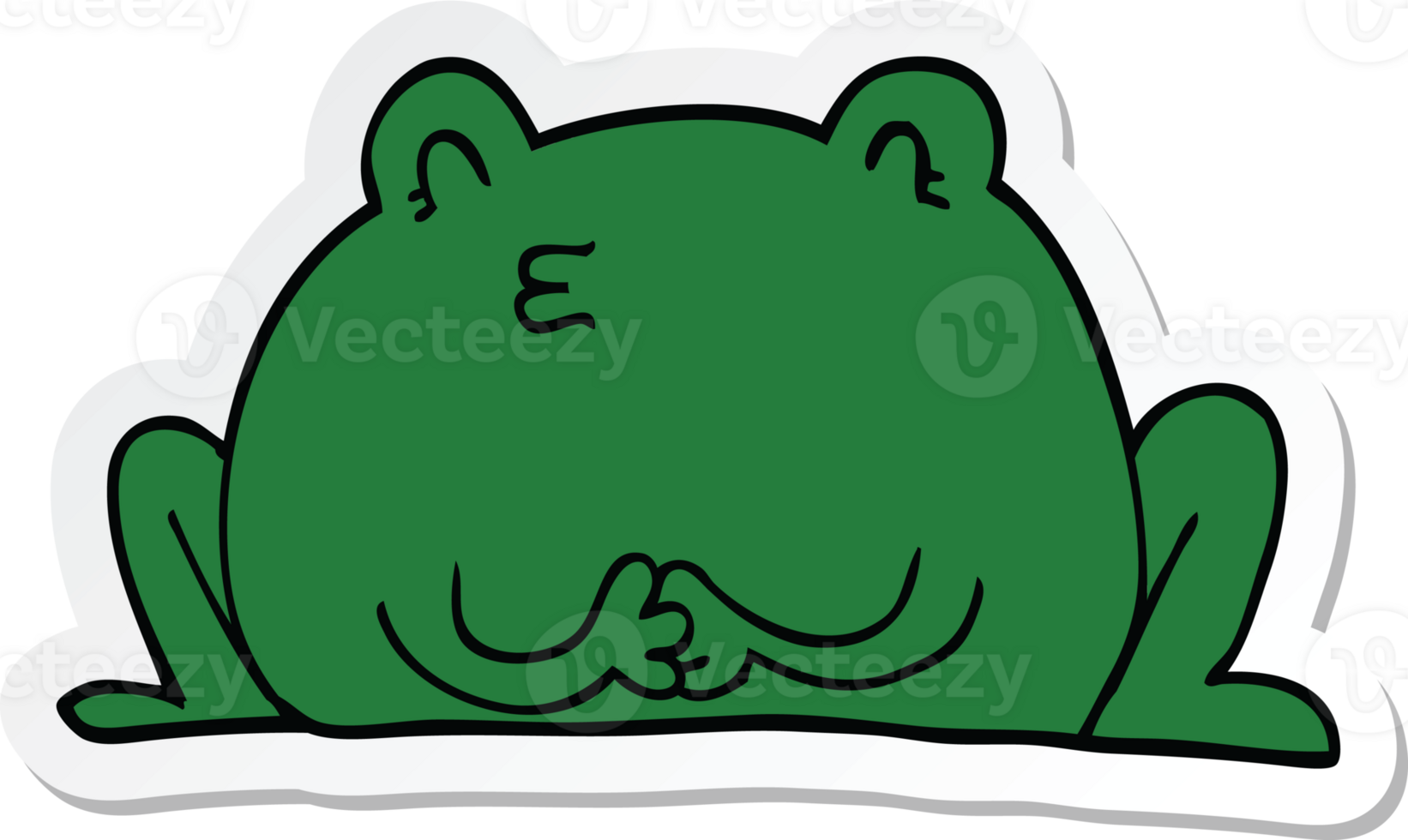 sticker of a cute cartoon frog png