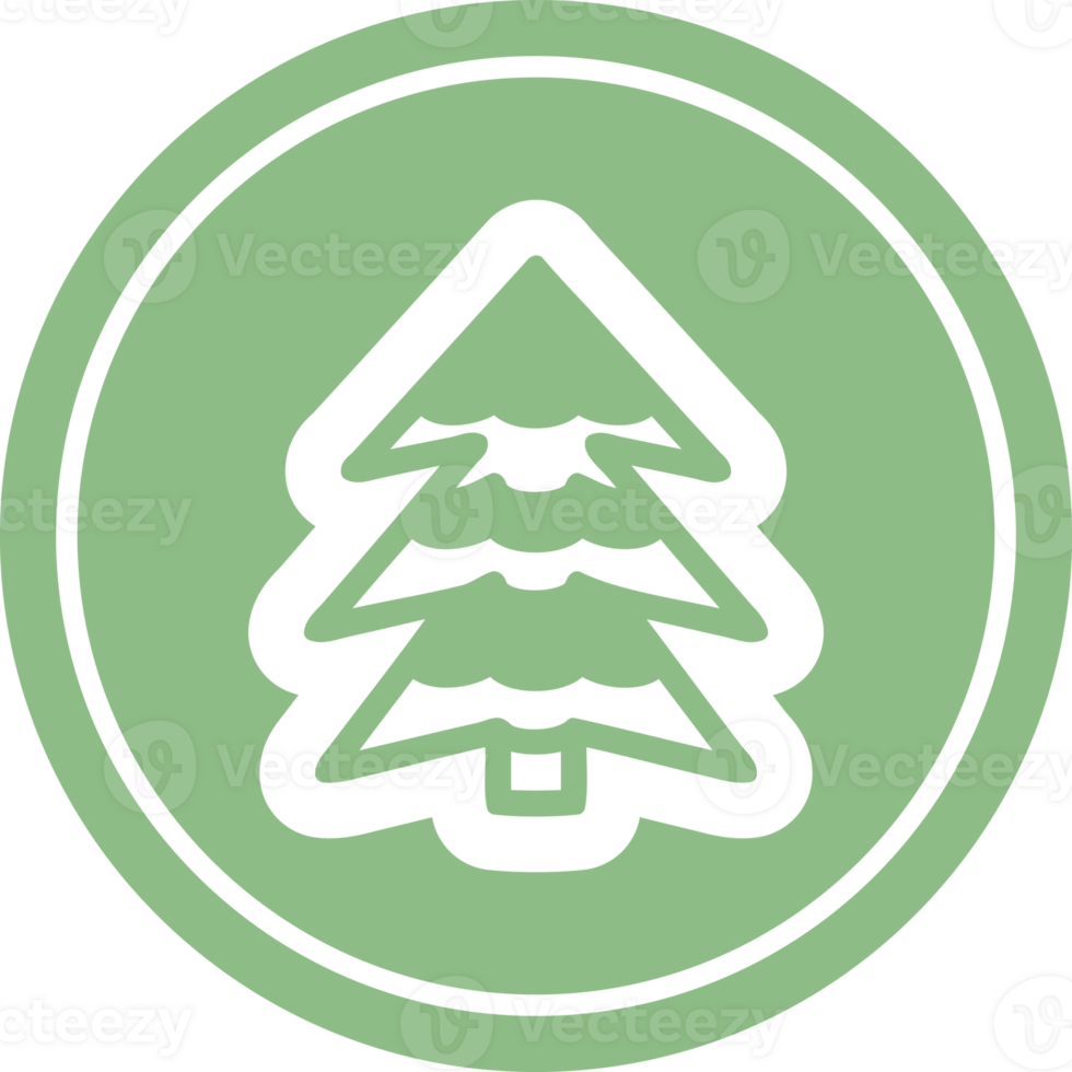 snowy tree circular icon symbol png