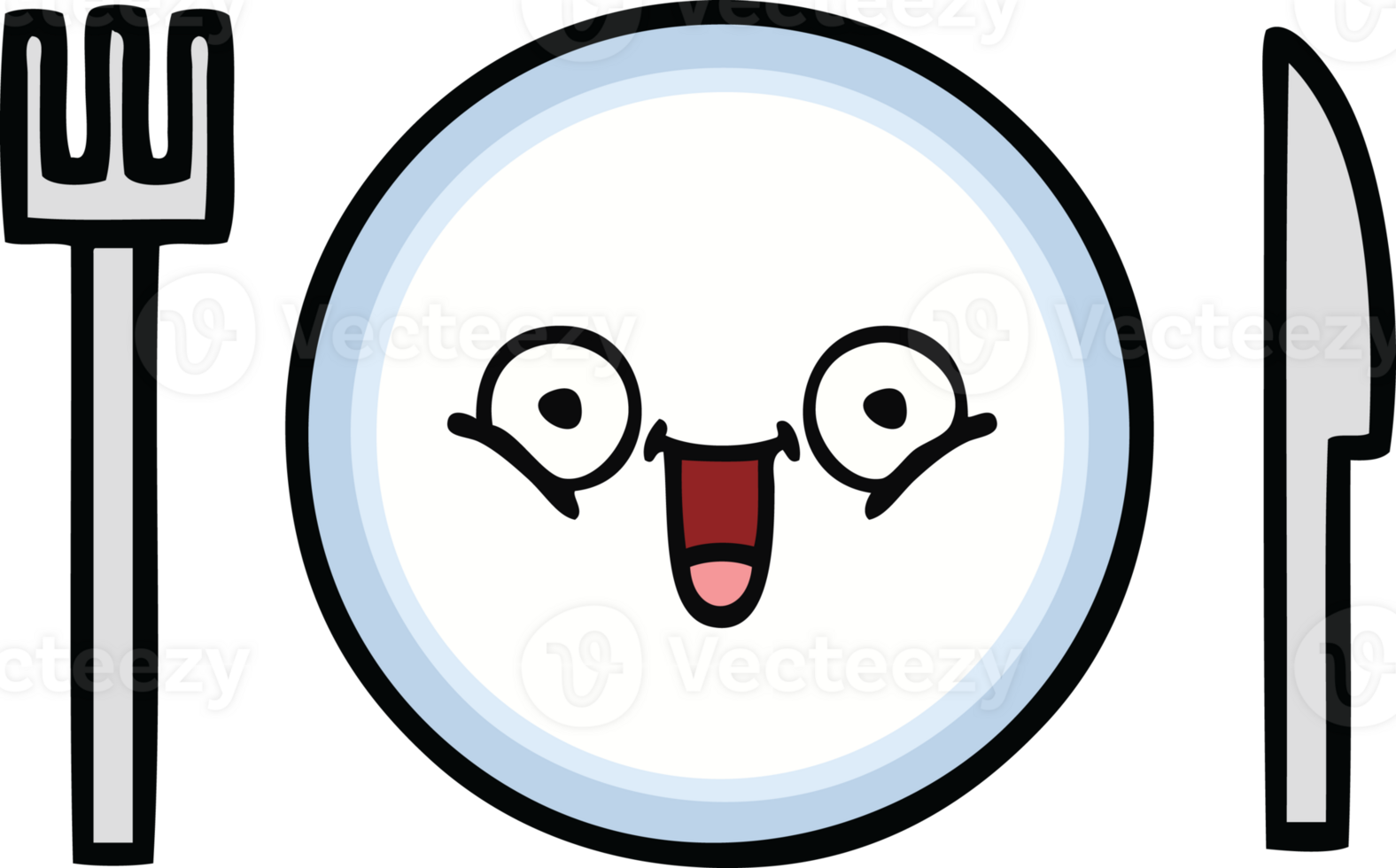 cute cartoon of a dinner plate png