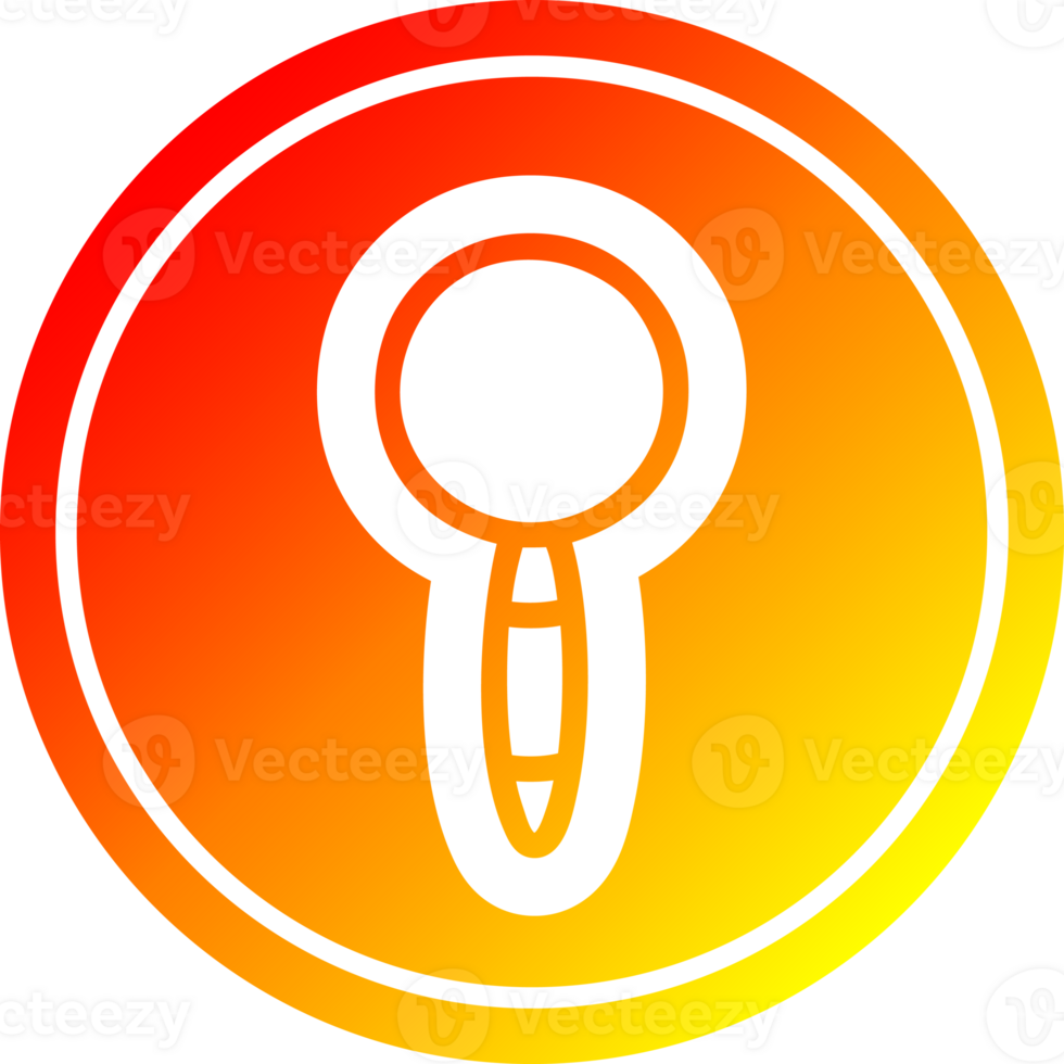 magnifying glass circular icon with warm gradient finish png