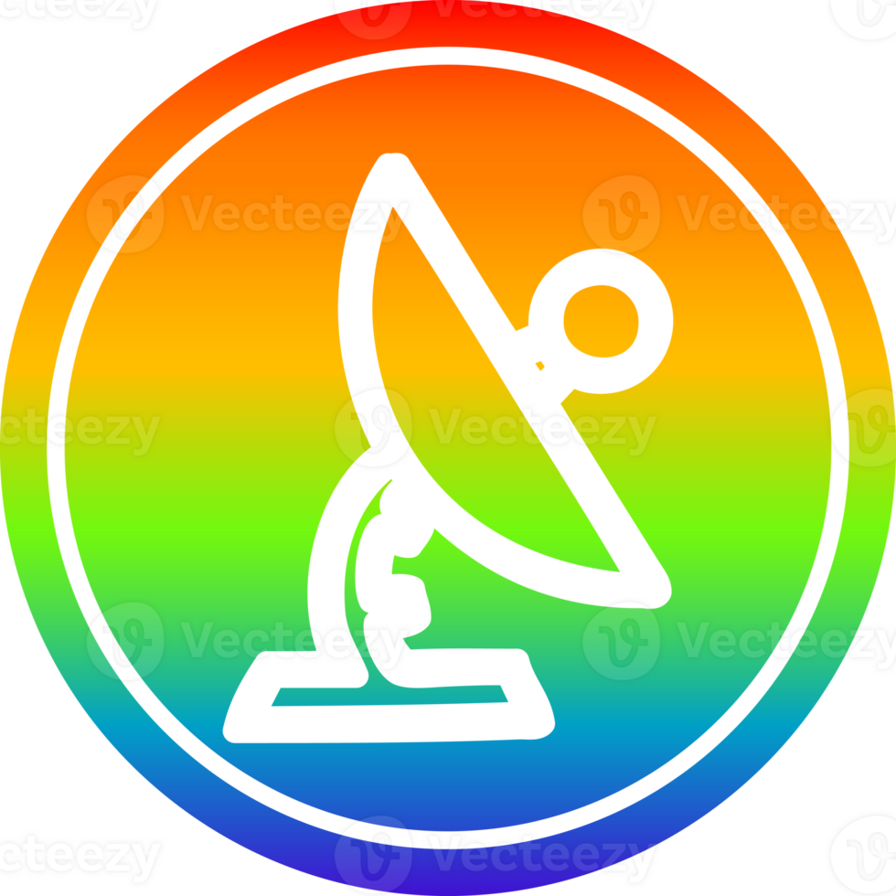 satellite dish circular icon with rainbow gradient finish png