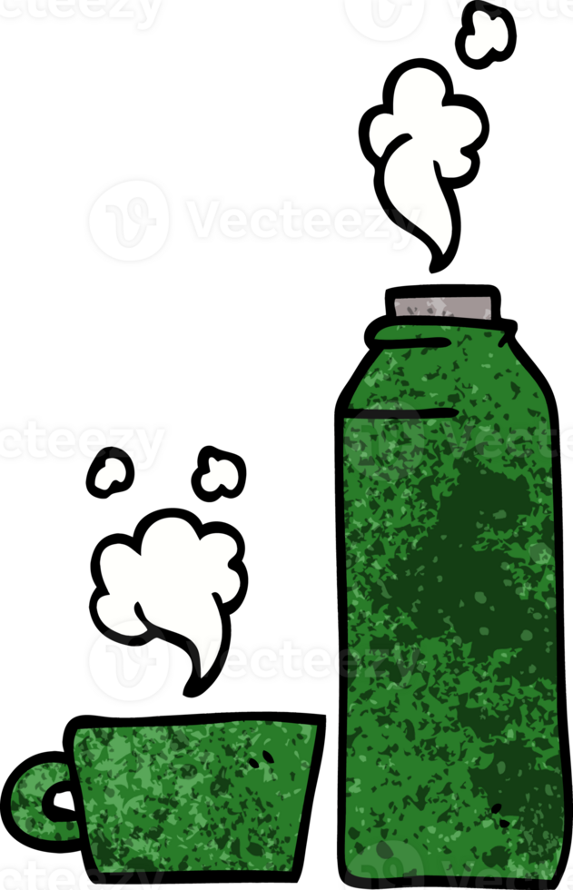 cartoon doodle hot drink in flask png
