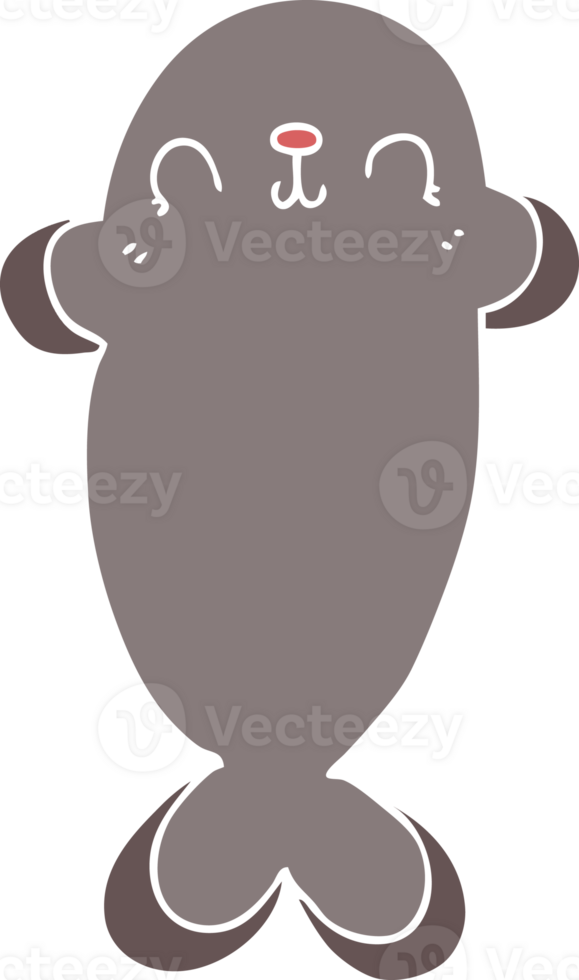 flat color style cartoon seal png
