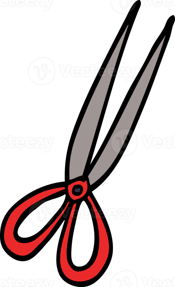 cartoon doodle open scissors png
