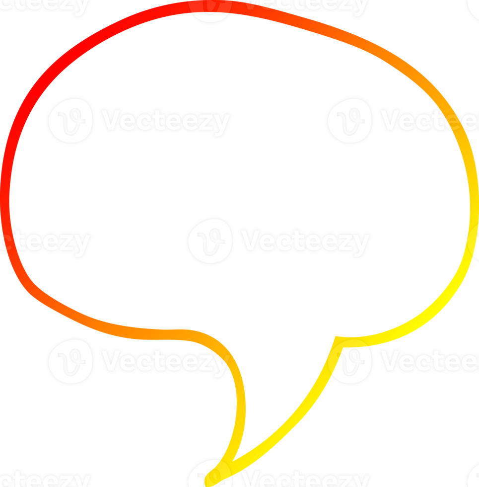 warm gradient line drawing of a cartoon speech bubble png