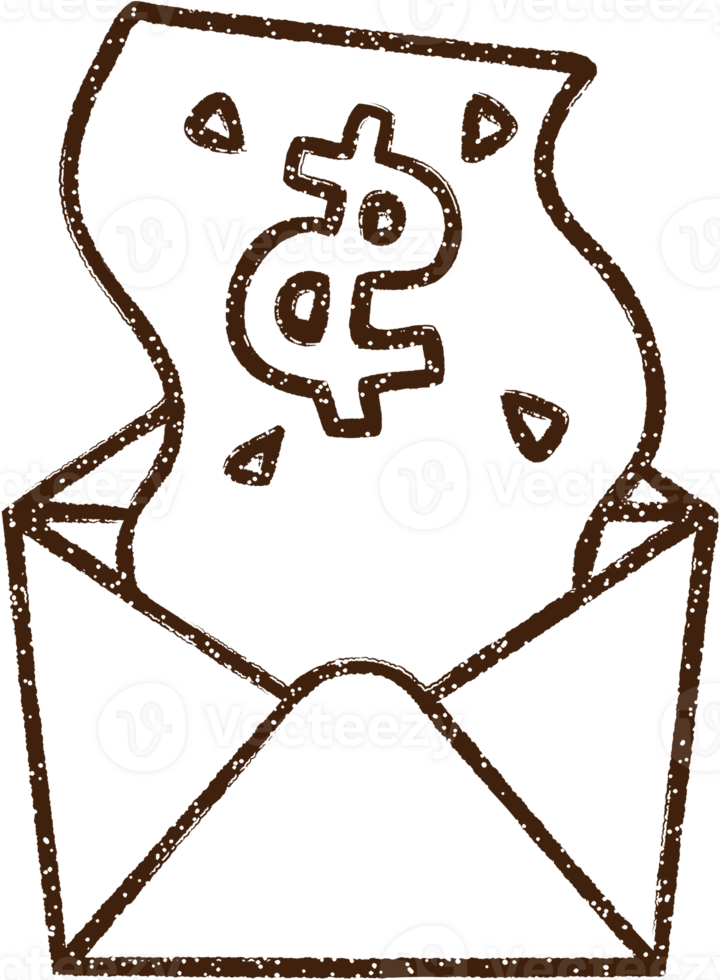 mailed money Charcoal Drawing png