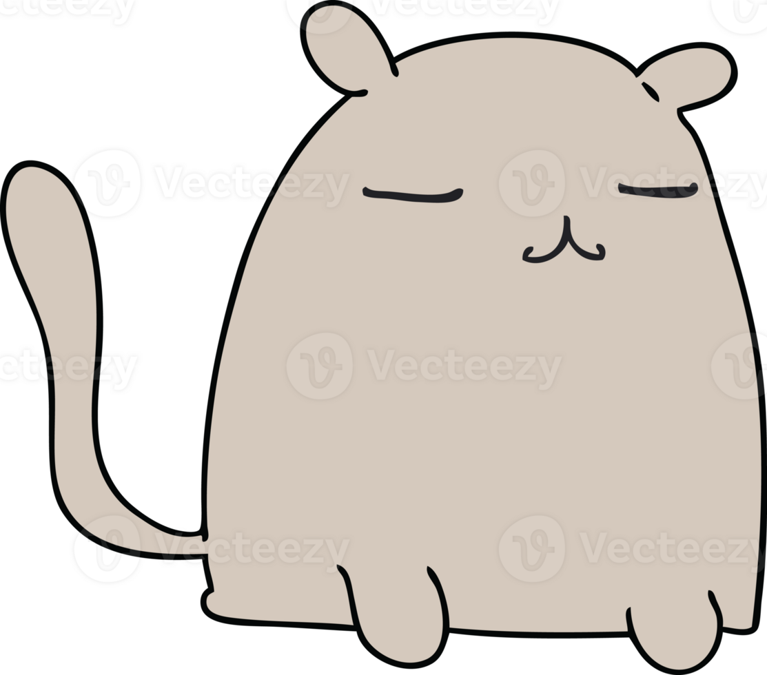 hand drawn quirky cartoon cat png