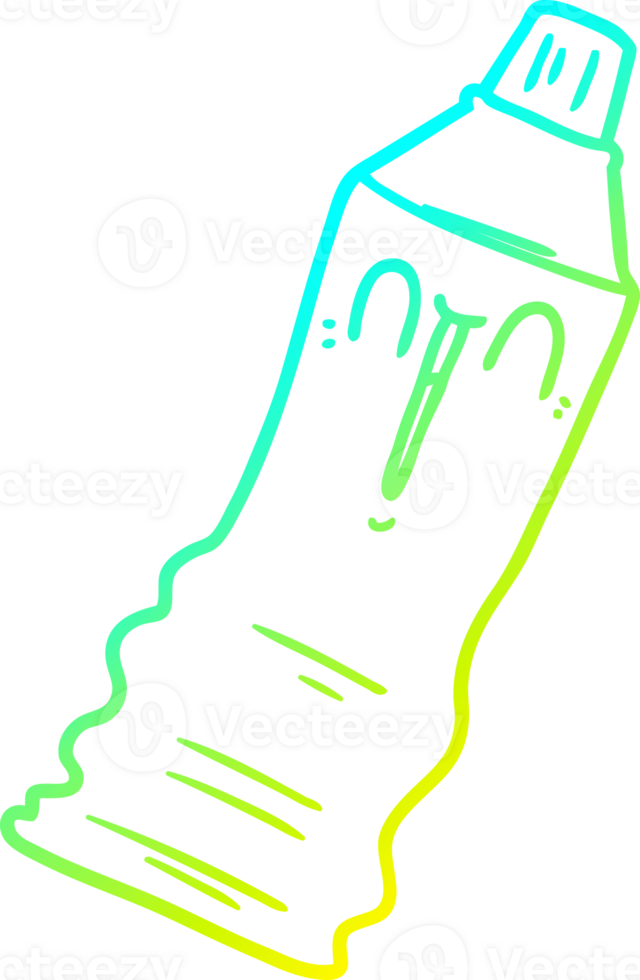 cold gradient line drawing of a cartoon toothpaste tube png