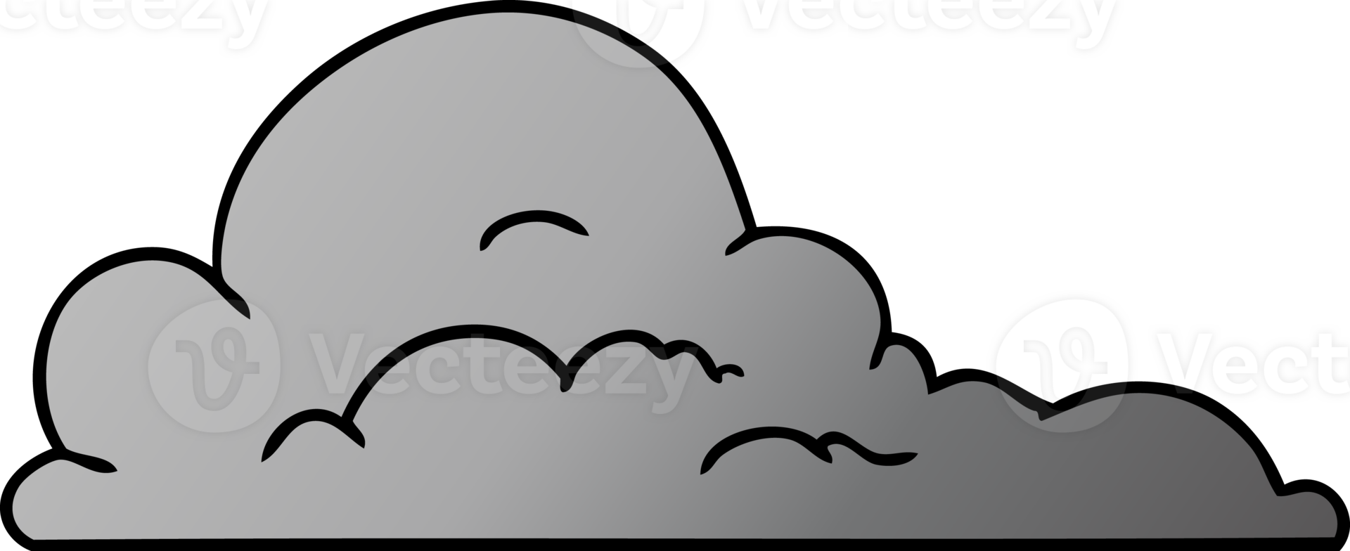 hand drawn gradient cartoon doodle of white large clouds png