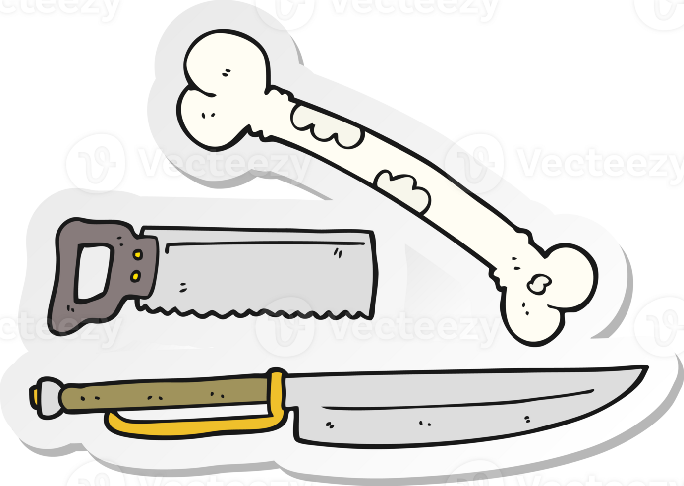 sticker of a cartoon knife png
