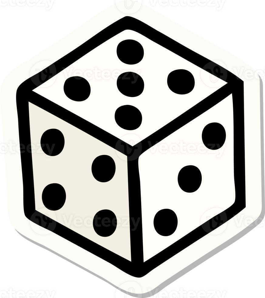 sticker of tattoo in traditional style of a dice png