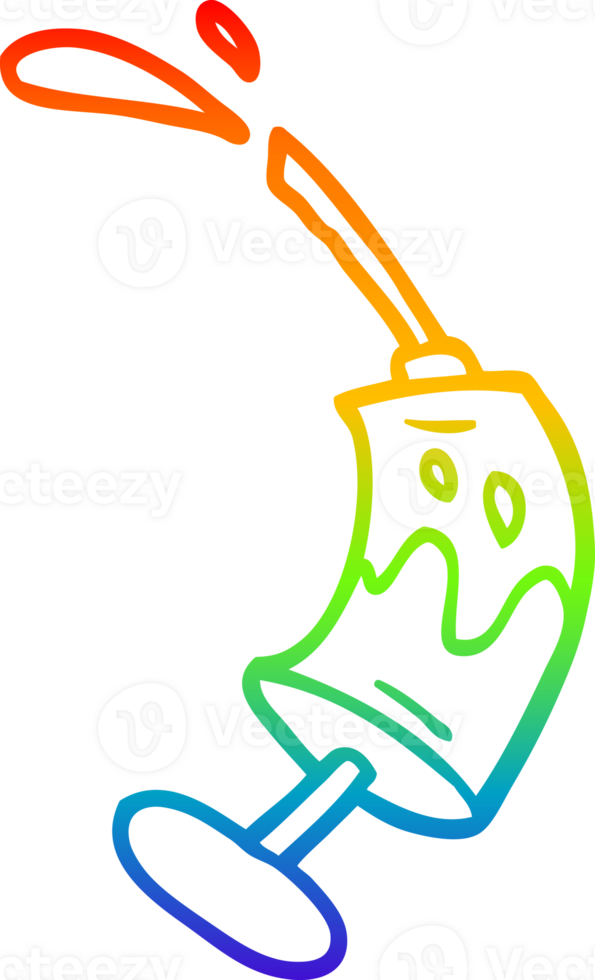 rainbow gradient line drawing of a cartoon vaccine injection png