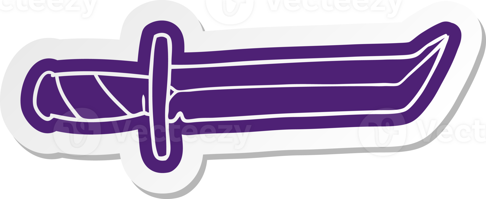 cartoon sticker of a short dagger png