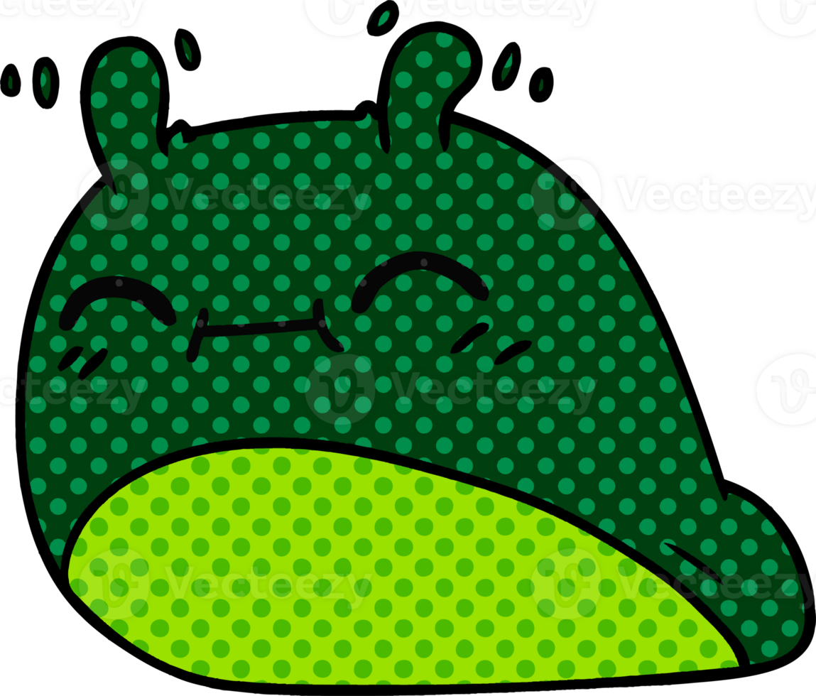 drawn cartoon of a happy kawaii slug png