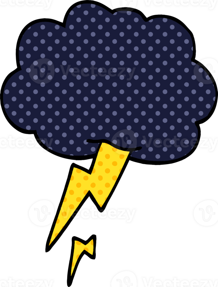 cartoon doodle thunder and lightening png