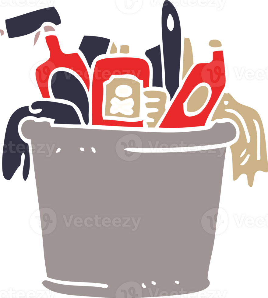 cartoon doodle house cleaning products png