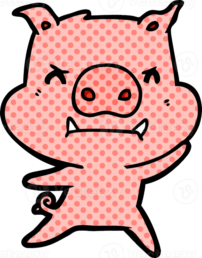 angry cartoon pig png