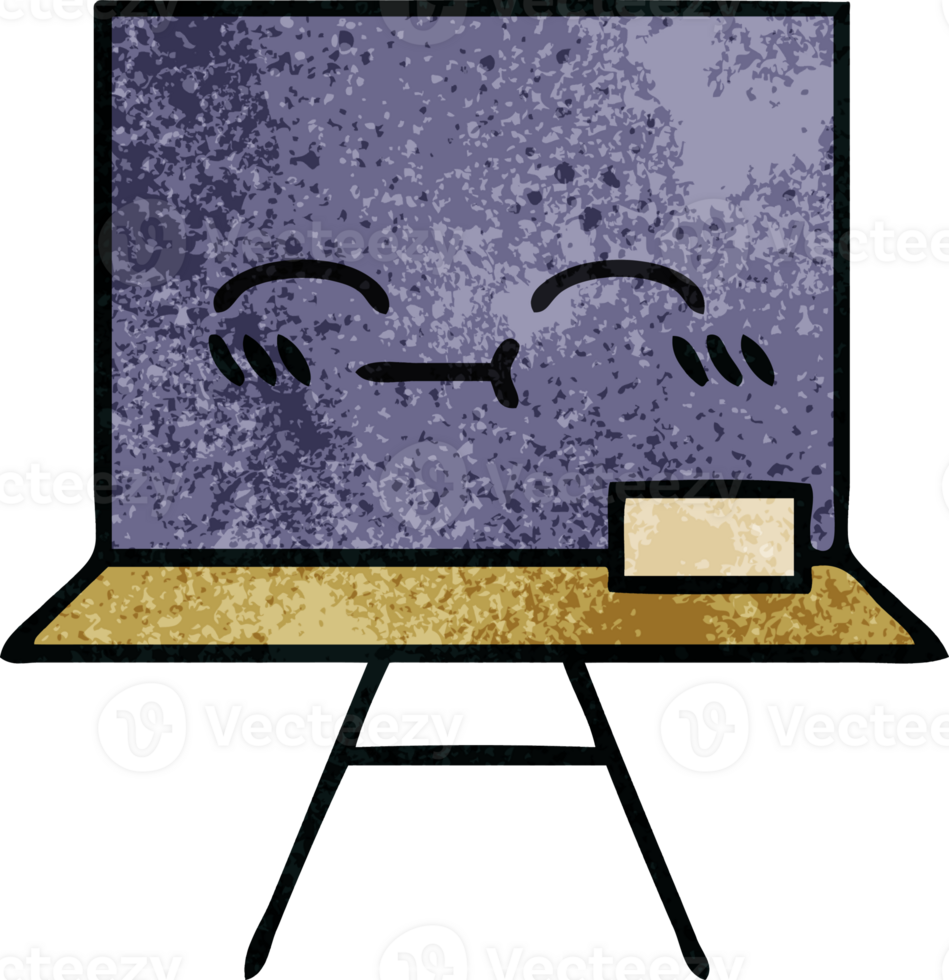 retro grunge texture cartoon of a chalkboard png