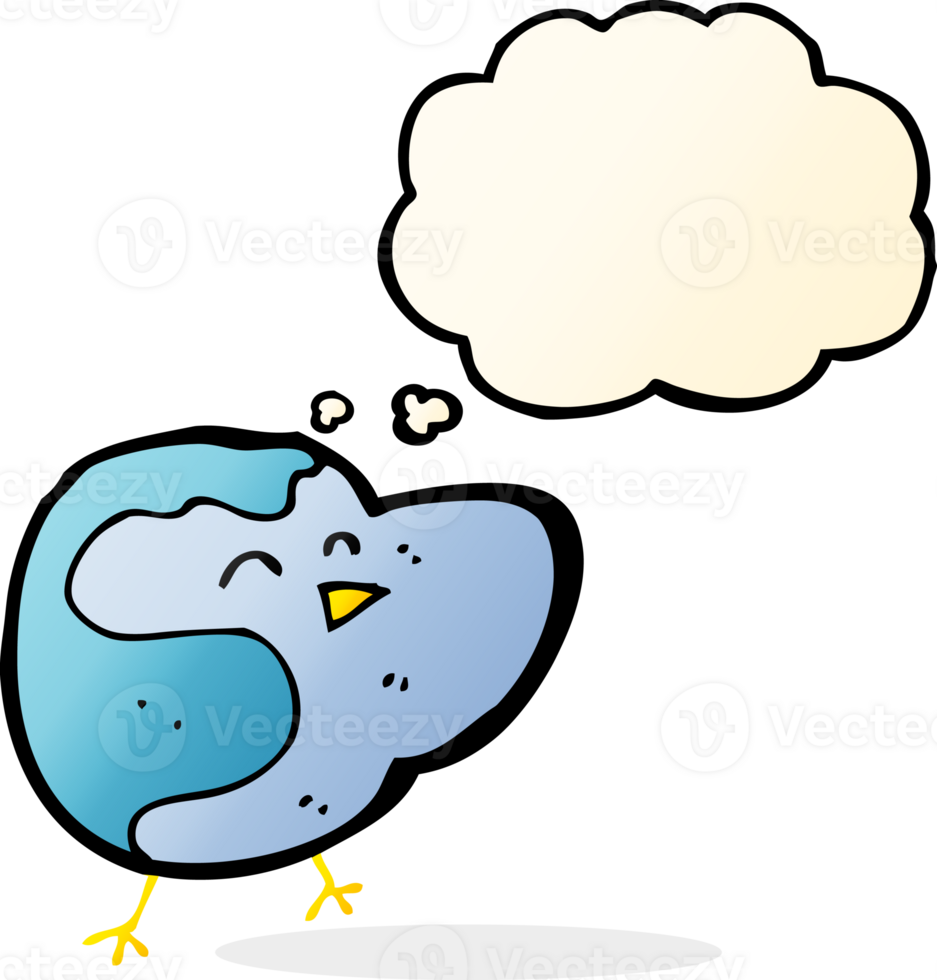 cartoon bird with thought bubble png