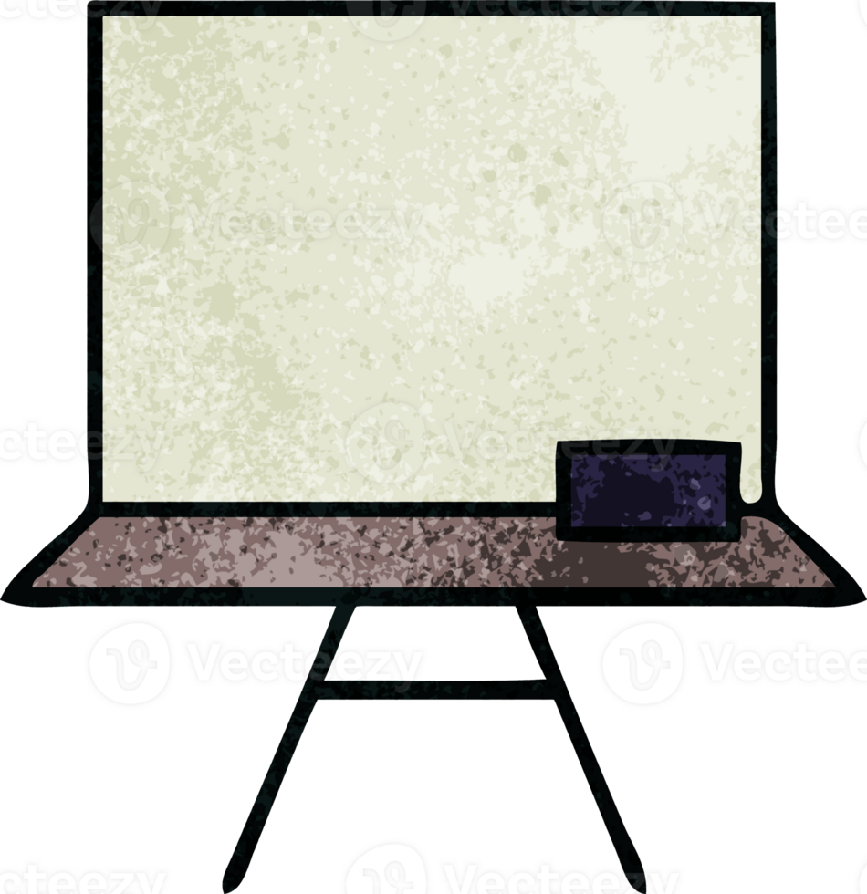 retro grunge texture cartoon of a white board png