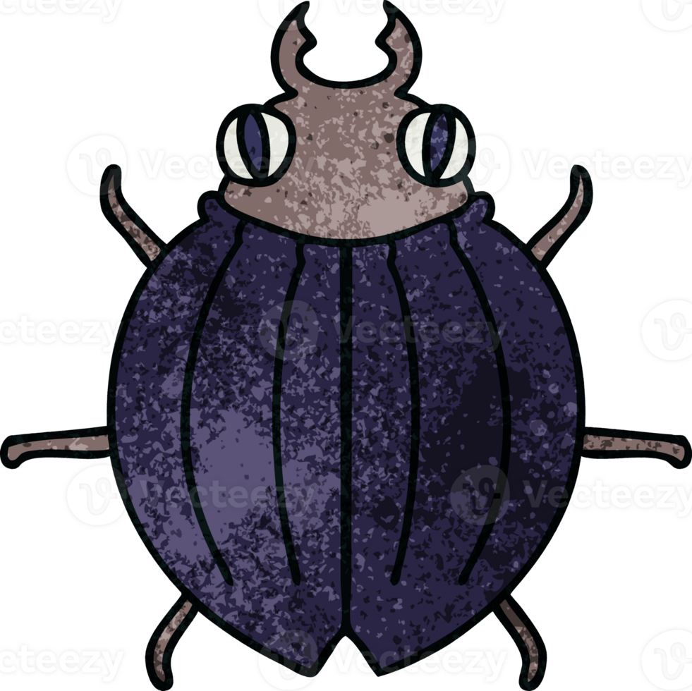 hand drawn quirky cartoon beetle png