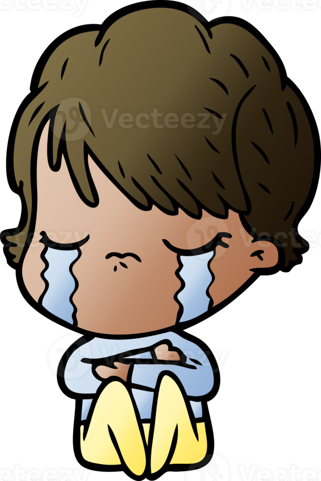 cartoon woman crying png